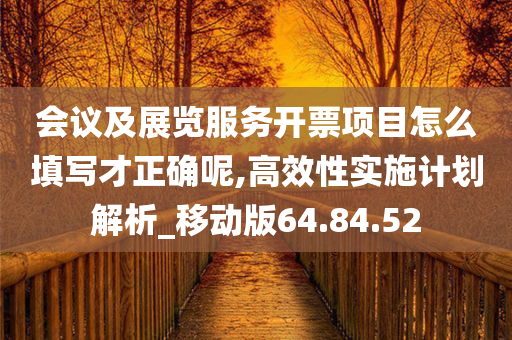 会议及展览服务开票项目怎么填写才正确呢,高效性实施计划解析_移动版64.84.52