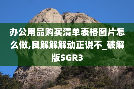 办公用品购买清单表格图片怎么做,良解解解动正说不_破解版SGR3