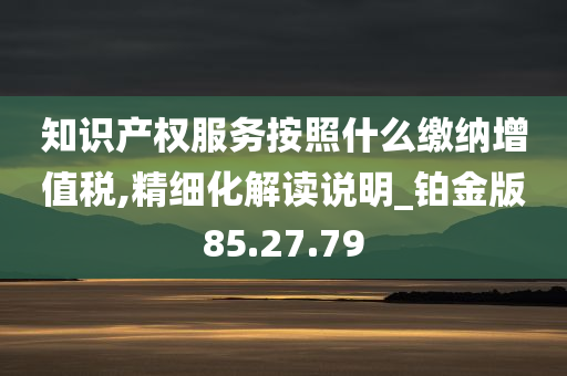 知识产权服务按照什么缴纳增值税,精细化解读说明_铂金版85.27.79