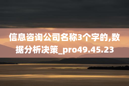 信息咨询公司名称3个字的,数据分析决策_pro49.45.23