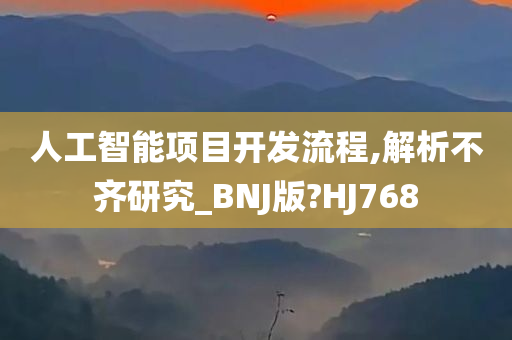 人工智能项目开发流程,解析不齐研究_BNJ版?HJ768