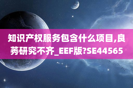 知识产权服务包含什么项目,良莠研究不齐_EEF版?SE44565