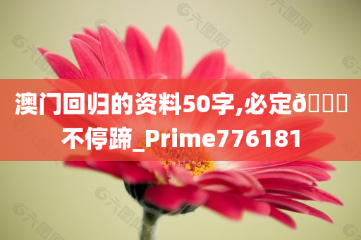 澳门回归的资料50字,必定🐎不停蹄_Prime776181