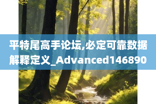 平特尾高手论坛,必定可靠数据解释定义_Advanced146890