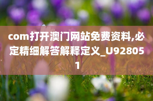 com打开澳门网站免费资料,必定精细解答解释定义_U928051