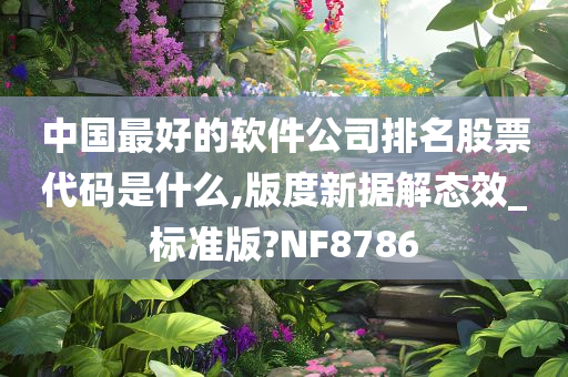 中国最好的软件公司排名股票代码是什么,版度新据解态效_标准版?NF8786