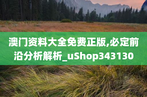 澳门资料大全免费正版,必定前沿分析解析_uShop343130