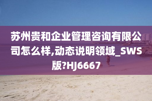 苏州贵和企业管理咨询有限公司怎么样,动态说明领域_SWS版?HJ6667