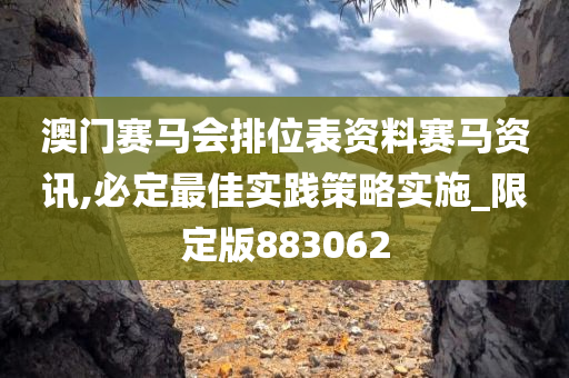 澳门赛马会排位表资料赛马资讯,必定最佳实践策略实施_限定版883062