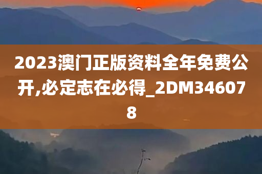 2023澳门正版资料全年免费公开,必定志在必得_2DM346078