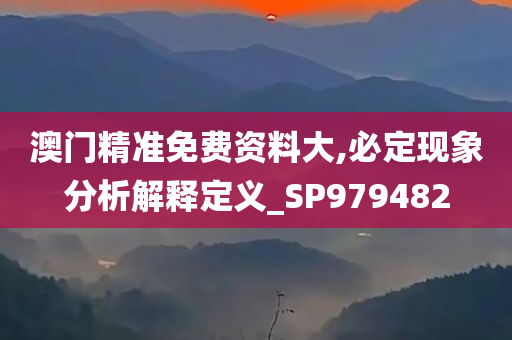 澳门精准免费资料大,必定现象分析解释定义_SP979482