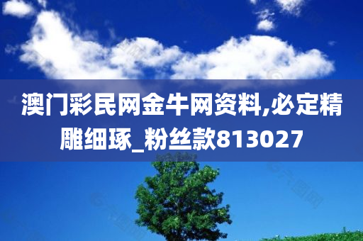 澳门彩民网金牛网资料,必定精雕细琢_粉丝款813027