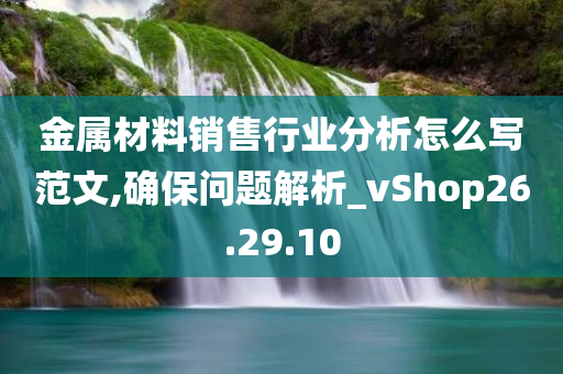 金属材料销售行业分析怎么写范文,确保问题解析_vShop26.29.10