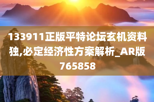 133911正版平特论坛玄机资料独,必定经济性方案解析_AR版765858