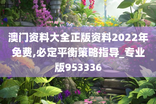 澳门资料大全正版资料2022年免费,必定平衡策略指导_专业版953336