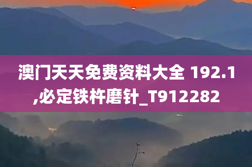 澳门天天免费资料大全 192.1,必定铁杵磨针_T912282