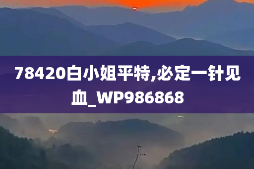 78420白小姐平特,必定一针见血_WP986868