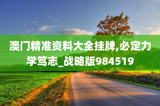 澳门精准资料大全挂牌,必定力学笃志_战略版984519