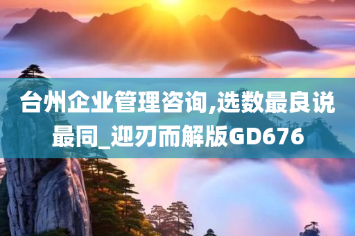 台州企业管理咨询,选数最良说最同_迎刃而解版GD676