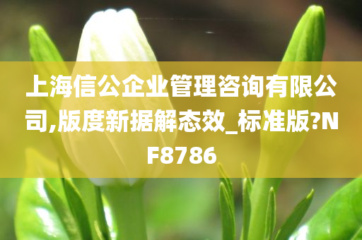 上海信公企业管理咨询有限公司,版度新据解态效_标准版?NF8786