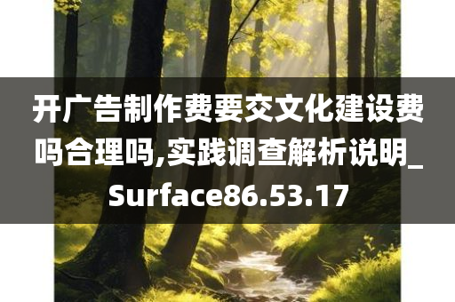 开广告制作费要交文化建设费吗合理吗,实践调查解析说明_Surface86.53.17