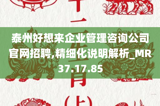 泰州好想来企业管理咨询公司官网招聘,精细化说明解析_MR37.17.85