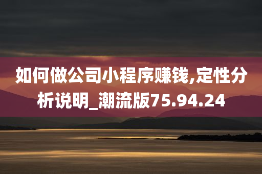 如何做公司小程序赚钱,定性分析说明_潮流版75.94.24