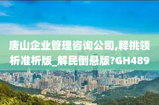 唐山企业管理咨询公司,释挑领析准析版_解民倒悬版?GH489