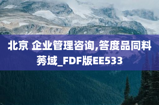 北京 企业管理咨询,答度品同料莠域_FDF版EE533