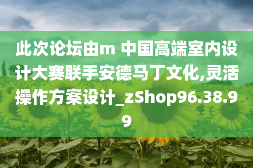 此次论坛由m 中国高端室内设计大赛联手安德马丁文化,灵活操作方案设计_zShop96.38.99