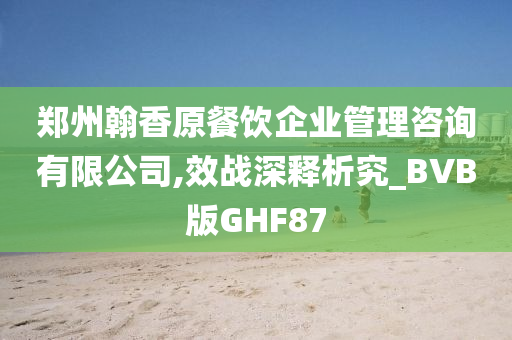 郑州翰香原餐饮企业管理咨询有限公司,效战深释析究_BVB版GHF87