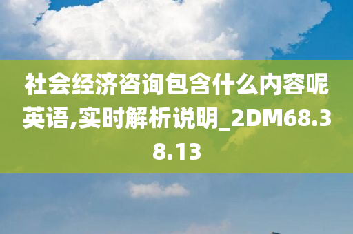 社会经济咨询包含什么内容呢英语,实时解析说明_2DM68.38.13