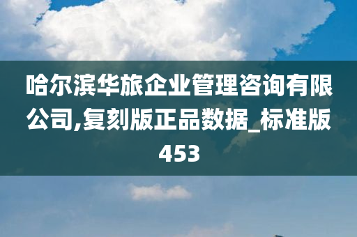 哈尔滨华旅企业管理咨询有限公司,复刻版正品数据_标准版453