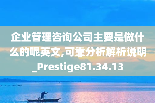 企业管理咨询公司主要是做什么的呢英文,可靠分析解析说明_Prestige81.34.13