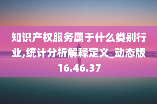 知识产权服务属于什么类别行业,统计分析解释定义_动态版16.46.37