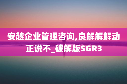 安越企业管理咨询,良解解解动正说不_破解版SGR3