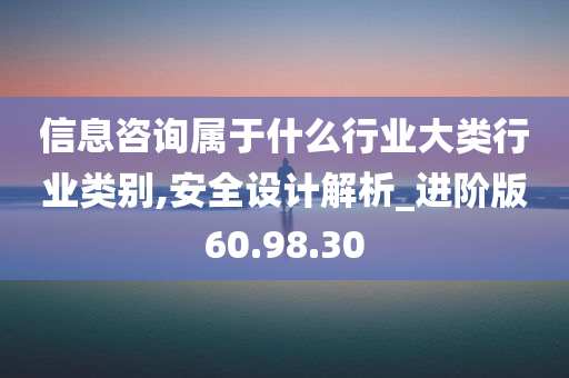 信息咨询属于什么行业大类行业类别,安全设计解析_进阶版60.98.30