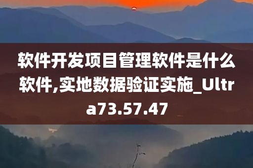 软件开发项目管理软件是什么软件,实地数据验证实施_Ultra73.57.47