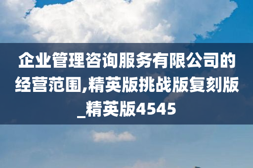 企业管理咨询服务有限公司的经营范围,精英版挑战版复刻版_精英版4545