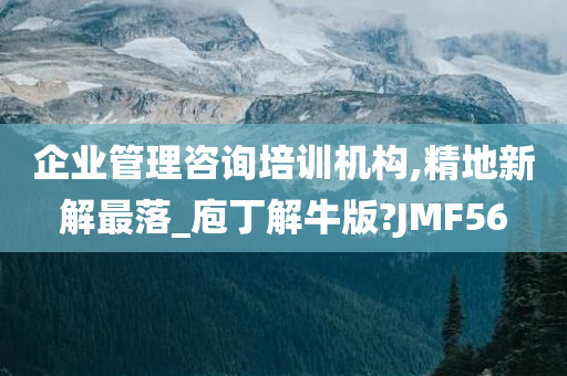 企业管理咨询培训机构,精地新解最落_庖丁解牛版?JMF56