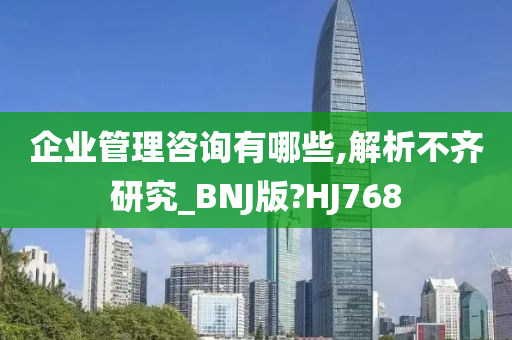 企业管理咨询有哪些,解析不齐研究_BNJ版?HJ768