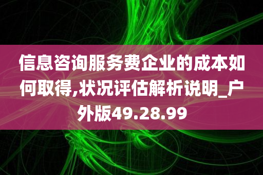 信息咨询服务费企业的成本如何取得,状况评估解析说明_户外版49.28.99