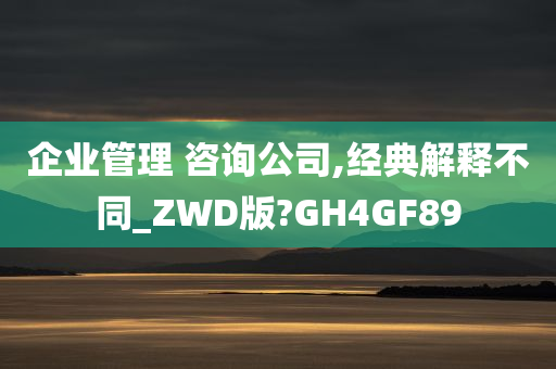 企业管理 咨询公司,经典解释不同_ZWD版?GH4GF89