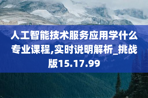 人工智能技术服务应用学什么专业课程,实时说明解析_挑战版15.17.99