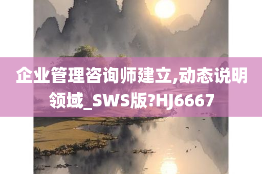 企业管理咨询师建立,动态说明领域_SWS版?HJ6667