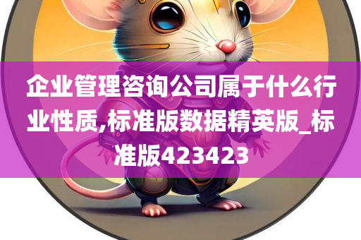 企业管理咨询公司属于什么行业性质,标准版数据精英版_标准版423423