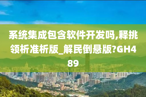 系统集成包含软件开发吗,释挑领析准析版_解民倒悬版?GH489