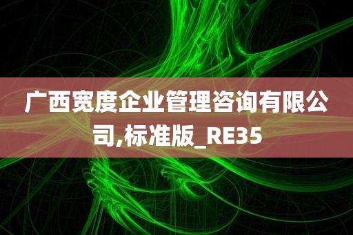 广西宽度企业管理咨询有限公司,标准版_RE35