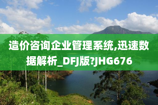 造价咨询企业管理系统,迅速数据解析_DFJ版?JHG676