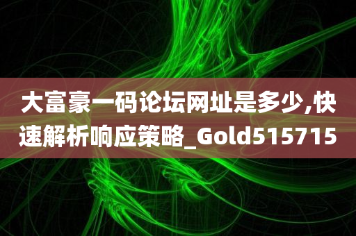 大富豪一码论坛网址是多少,快速解析响应策略_Gold515715